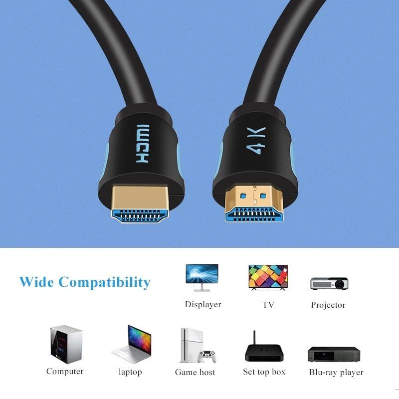 4K HDMI Cable HDMI 2.0 Ultra HD Audio Wire HDMI Splitter Digital Cord High Speed 18Gbps HDMI 2.0 Cable 4K HDR 2160P For TV  Projector Laptops Gaming