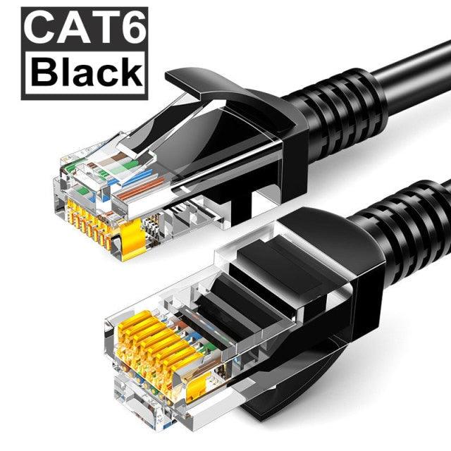 Cat6 Round Ethernet Cable RJ45 Cat6 Lan Cable Internet Modem Laptop Router Network Ethernet Cable Plated RJ45 Connectors Ethernet LAN Cable For Laptop Game Console