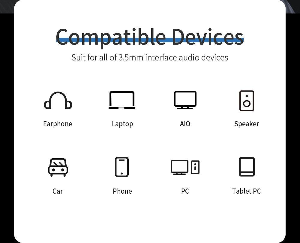Audio Extension 3.5 mm Aux Cable Jack For Headphone Extender Cord