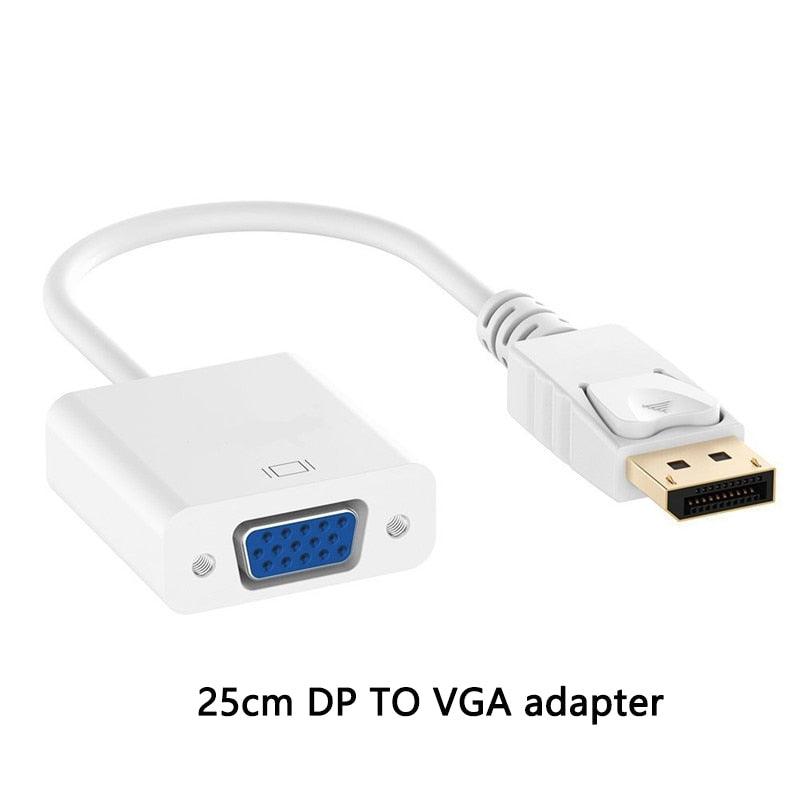 DP to VGA Video Adapter 1080p Thunderbolt DP to VGA Cables Compatible with Computer, Desktop, Laptop, PC, Monitor, Projector,