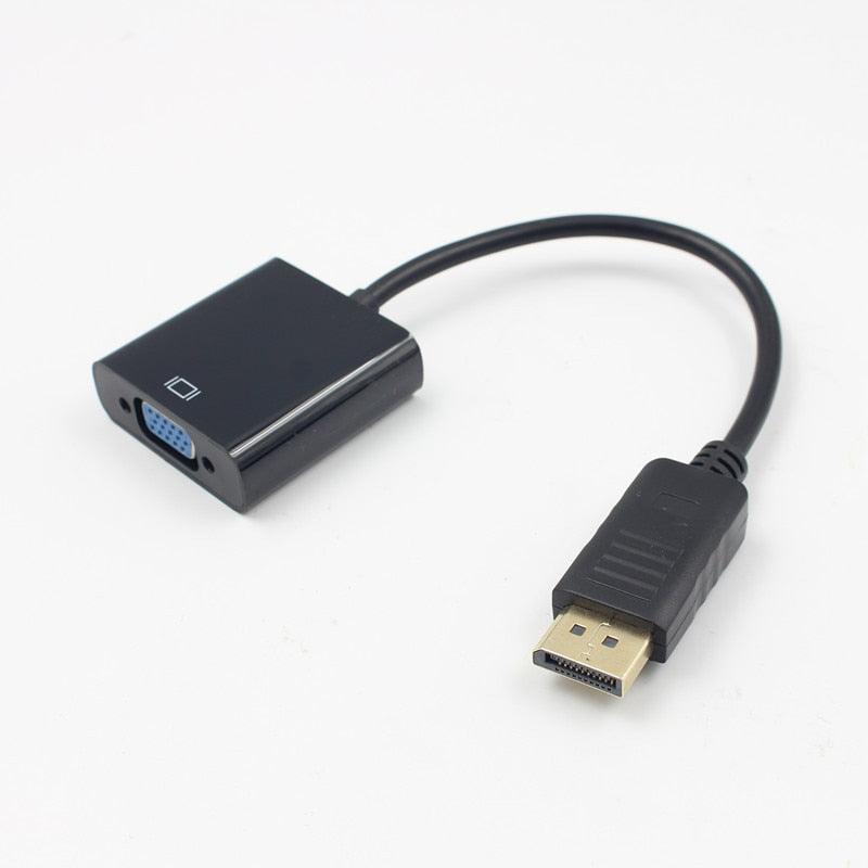 DP to VGA Video Adapter 1080p Thunderbolt DP to VGA Cables Compatible with Computer, Desktop, Laptop, PC, Monitor, Projector,