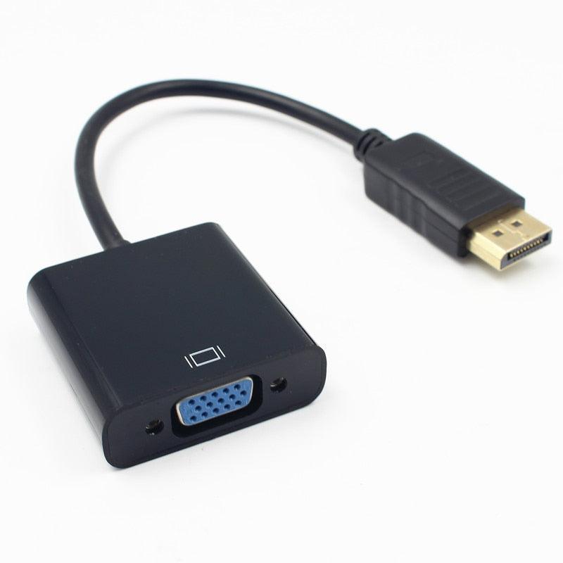 DP to VGA Video Adapter 1080p Thunderbolt DP to VGA Cables Compatible with Computer, Desktop, Laptop, PC, Monitor, Projector,