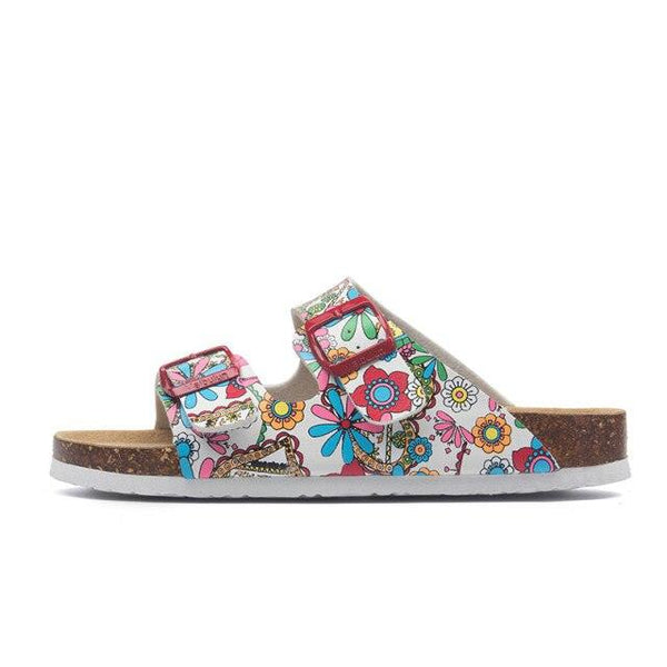 New Summer Beach Slippers Casual Double Buckle Non-slip Clogs Slides Women Slip On Flip Flop Women's Comfort Slides Double Buckle Adjustable EVA Flat Sandals