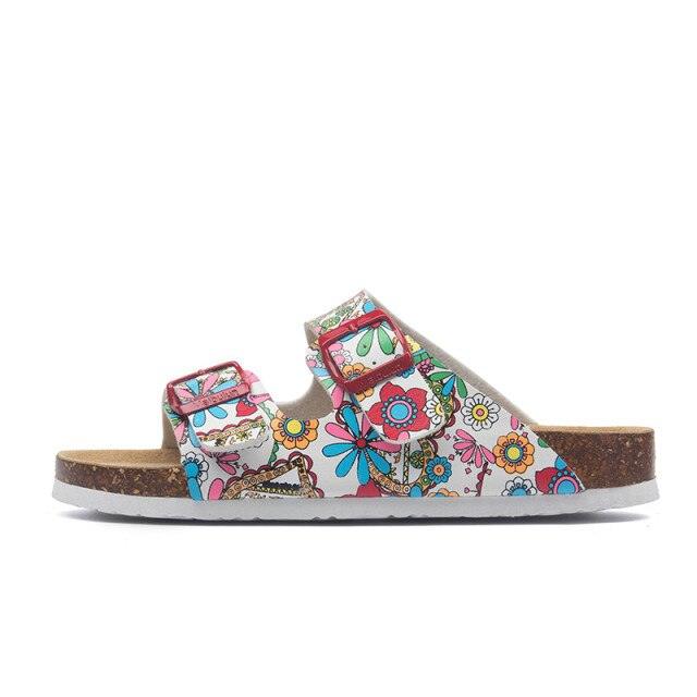 New Summer Beach Slippers Casual Double Buckle Non-slip Clogs Slides Women Slip On Flip Flop Women's Comfort Slides Double Buckle Adjustable EVA Flat Sandals