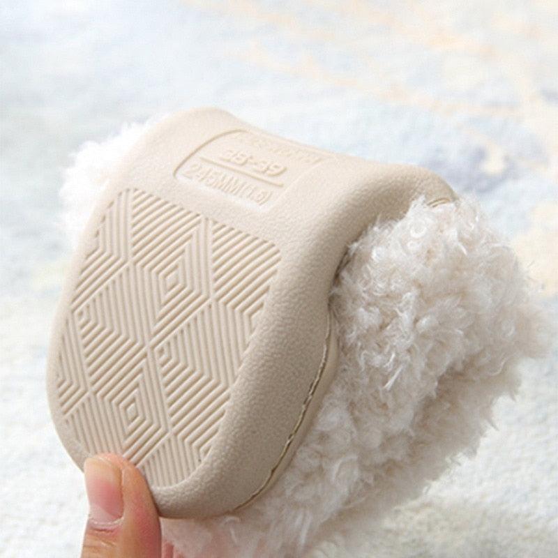 Couples Home Slippers Warm Cute Womans Mens Slipper Winter Shoes New Fashion Casual Fur Plush Slides Winter Slippers For Women House Slippers Fluffy Soft Comfy Fuzzy Slippers Faux Fur Plush Anti-Skid Slippers