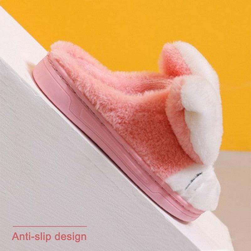 Couples Home Slippers Warm Cute Womans Mens Slipper Winter Shoes New Fashion Casual Fur Plush Slides Winter Slippers For Women House Slippers Fluffy Soft Comfy Fuzzy Slippers Faux Fur Plush Anti-Skid Slippers