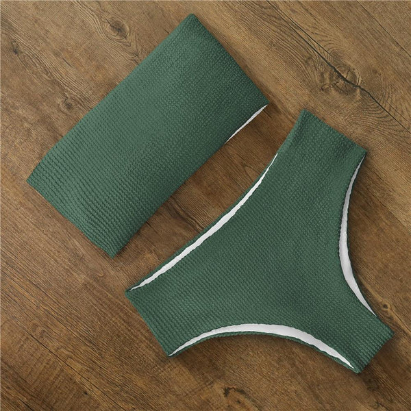 Bikini Swimwear Swimsuit Women Floral Print High Waist Bikini Set Back Cross Bathing Suit Female Beach Wear Women's Bikini Swimsuits Strapless Two Pieces Bathing Suits