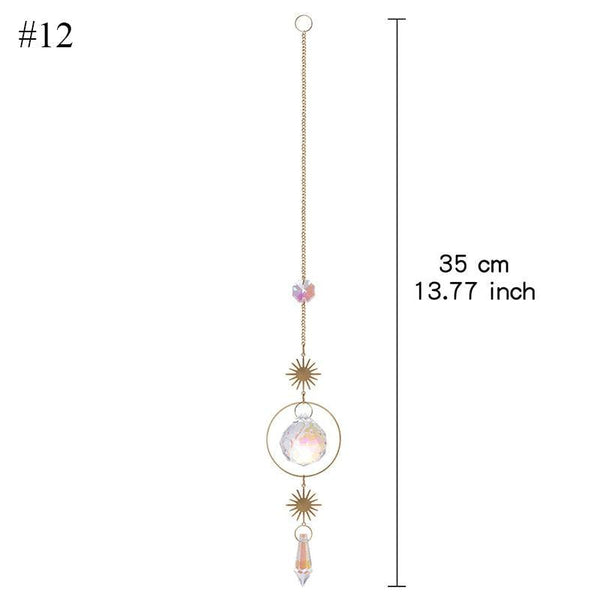 Home Decor Crystal Sun-catchers Window Pendant Hanging Curtain Wind-chimes Light Catcher Star Moon Pendant Rainbow Wind Chime Prisms Wind Chime Hanging Ornaments For Garden Home Christmas Decorations Gift