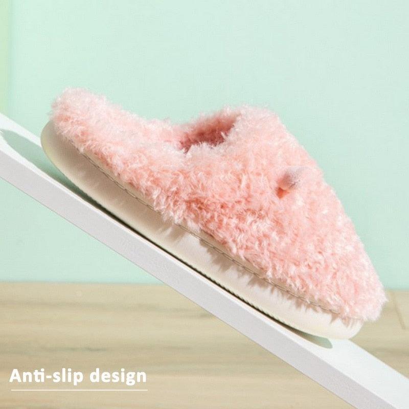 Couples Home Slippers Warm Cute Womans Mens Slipper Winter Shoes New Fashion Casual Fur Plush Slides Winter Slippers For Women House Slippers Fluffy Soft Comfy Fuzzy Slippers Faux Fur Plush Anti-Skid Slippers
