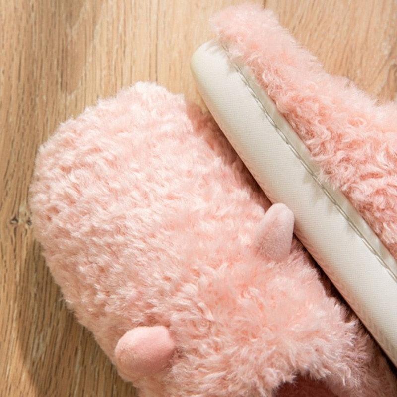 Couples Home Slippers Warm Cute Womans Mens Slipper Winter Shoes New Fashion Casual Fur Plush Slides Winter Slippers For Women House Slippers Fluffy Soft Comfy Fuzzy Slippers Faux Fur Plush Anti-Skid Slippers