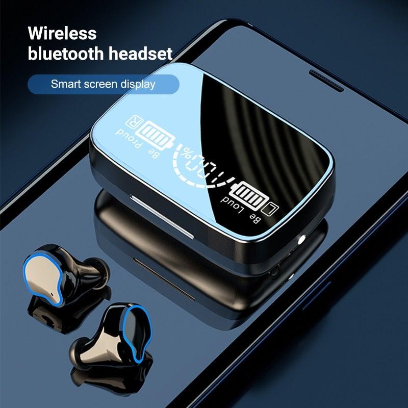 Unisex Lightweight Wireless Headphones Bluetooth 5.1 Headphones Waterproof Sport Earphone Headset Bluetooth Earpiece Sports Headphones Wireless Wearable Music Player Sweatproof Workout Portable Headphones LED Smart Screen Display Design