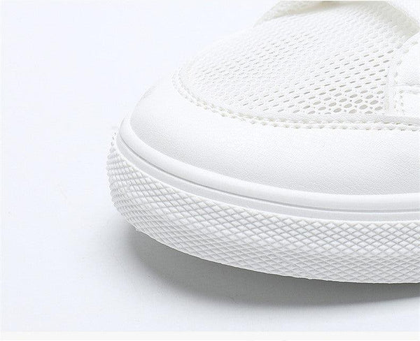 Women's White Casual Sneakers Spring  Summer Breathable Flats Solid Color Mesh Shoes Fashion White Flat Sneakers Women Workout Tennis Walking Gym Fashion Sneakers