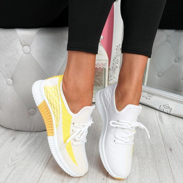 Elegant Sport Women's Vulcanized Female Lace Up Mesh Sneakers Round Toe Casual Walking Shoes Mesh Flat Anti-slip Women Breathable Mesh Fashion Sneakers