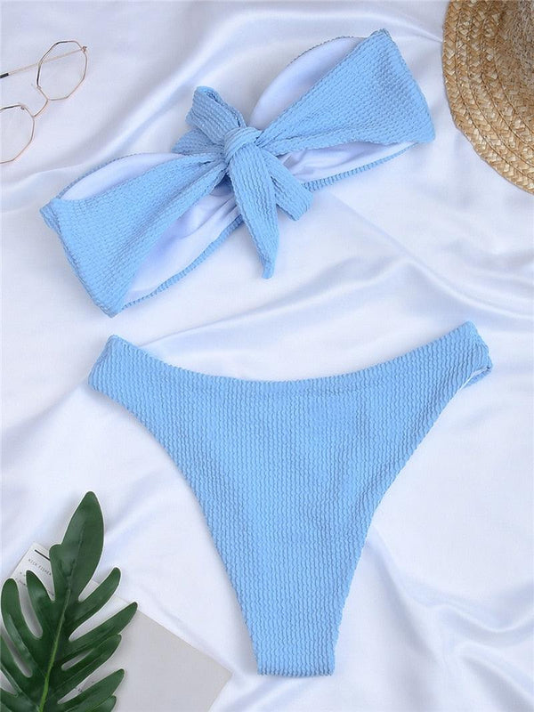 Women One-Shoulder Bikini Swimsuit Women Push Up Swimwear Women's Bathing Suit Comfortable Bikini Ribbed Two Piece Swimsuit Bikini Set Summer Bathing Suit Beach Wear Swimming Suit