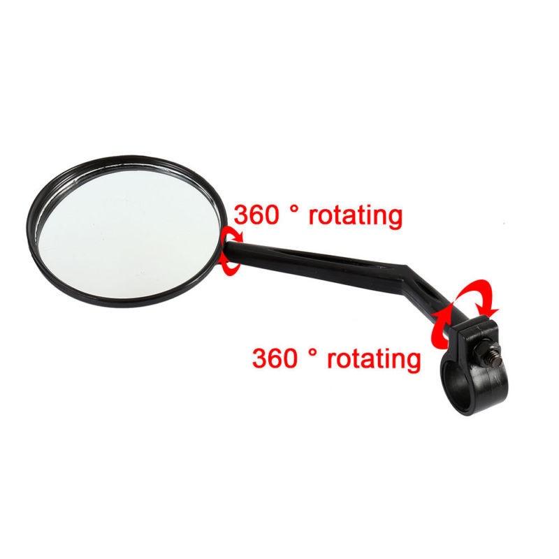 Bike Rear Mirrors Degree Rotation Bicycle Rearview Mirrors Suitable For Mountain Road Bike Safe Rear View Mirror Adjustable Rotatable HD Wide Angle Cycling Biking Clear Acrylic Convex Mirror