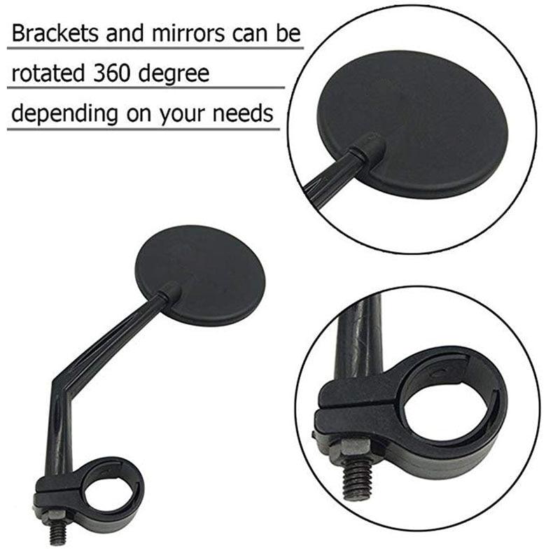 Bike Rear Mirrors Degree Rotation Bicycle Rearview Mirrors Suitable For Mountain Road Bike Safe Rear View Mirror Adjustable Rotatable HD Wide Angle Cycling Biking Clear Acrylic Convex Mirror