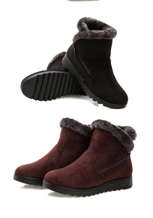 Beautiful Red Womens Ankle Boots New Fashion Waterproof Platform Winter Warm Snow Boots Outdoor Warm Mid-Calf Boot Non-Slip Water Resistant Winter Cold Weather Elegant Shoes