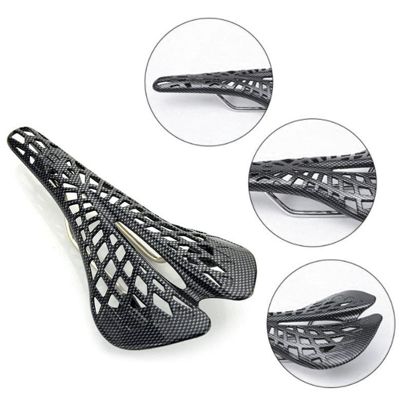 Lightweight Bicycle Front Seat Mat Bike Saddle Bicycle Seat Cushion Pad Breathable Soft Spider Web Saddle Cycling Bicycle Hollow Seat Saddle Comfy Ultra Light Mountain Bike Road Bicycle Saddle