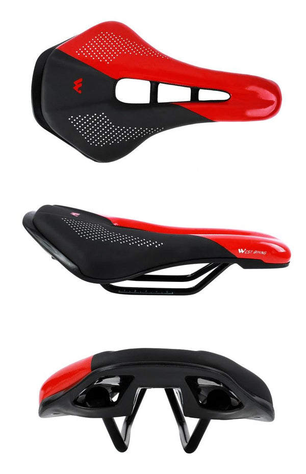 Leather Bike Saddle Mountain Road Bike Seat Leather Saddle Comfort Cushion Breathable Replacement Soft Padded Bicycle Seat With Shock Absorbing Waterproof Universal Leather Saddle