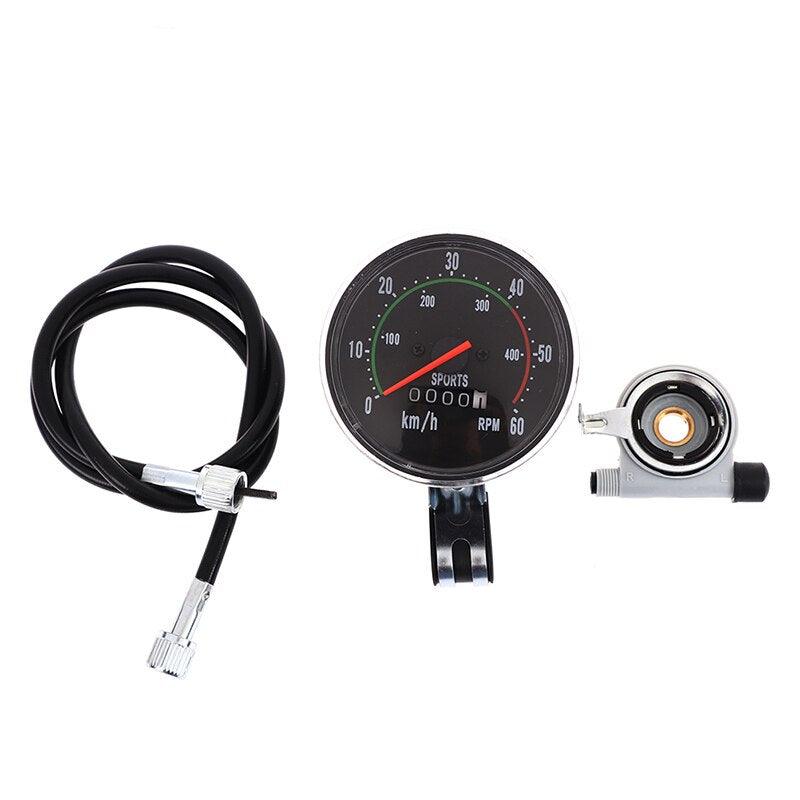 Retro Mountain Road Bike Computer Vintage Bike Speedometer Analog Classical Mechanical Odometer Durable Quality Aluminum Alloy Accurate Mechanical Odometer Speedometer For Bicycle