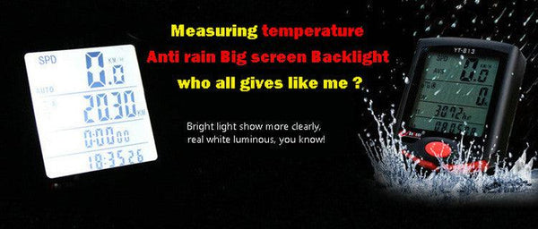 Bike Speed Meter Digital Bike Computer Multifunction Waterproof Sports Sensors Bicycle Computer Speedometer Waterproof 4 Line Display Odometer Cycling Multi Function Design