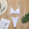 Swimwear Women Micro Bikini  Solid  Black G-String Swimsuits Bathers Bathing Suit 2 Piece Set  Bikinis For Women  Bathing Suit Women's Two-Piece Swimwear - White / S