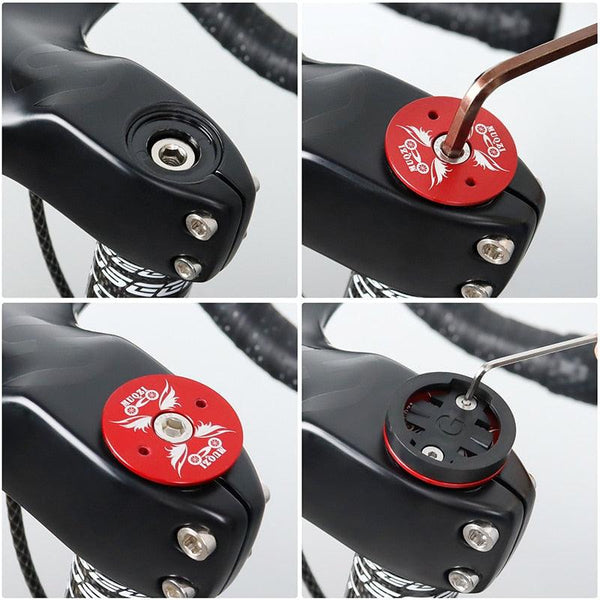 Bike Computer Mount Stem Top Cap Stopwatch Bracket Road Bicycle Speedometer Fixed Holder Base Universal Aluminum Riding Mobile Holder Connect Quickly System MTB Road Bicycle Handlebar