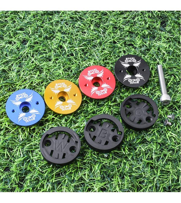 Bike Computer Mount Stem Top Cap Stopwatch Bracket Road Bicycle Speedometer Fixed Holder Base Universal Aluminum Riding Mobile Holder Connect Quickly System MTB Road Bicycle Handlebar