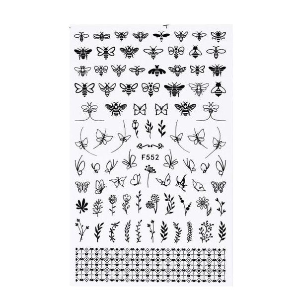 Black White 3D Nail Stickers Metal Gold Silver Geometric Tassel Strip Line Adhesive Transfer Decals Nail Art Design  Gold Silver Metal Nail Sticker  Metallic Curve Strip Line Nail Decal Self-Adhesive 3D Wave Design Nail Tips Decorations Manicure for Women