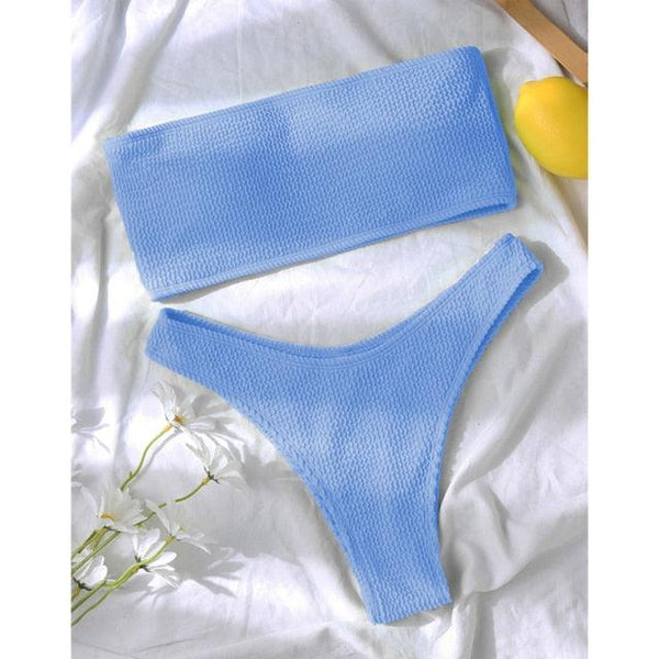 Women One-Shoulder Bikini Swimsuit Women Push Up Swimwear Women's Bathing Suit Comfortable Bikini Ribbed Two Piece Swimsuit Bikini Set Summer Bathing Suit Beach Wear Swimming Suit