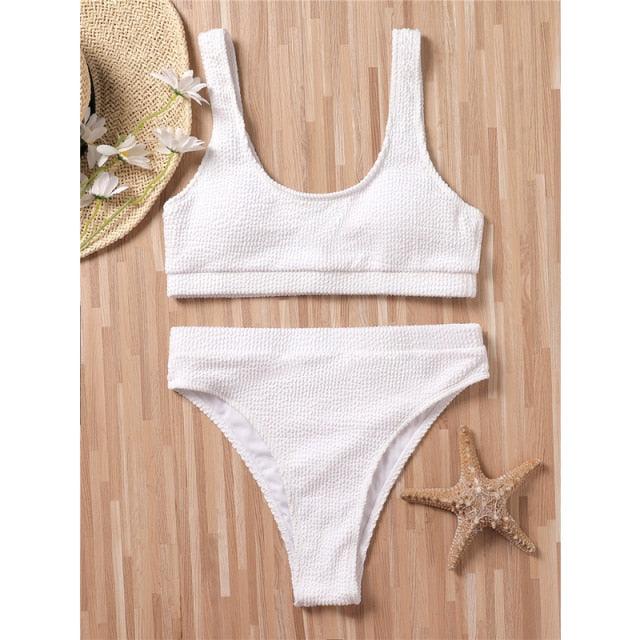 Women One-Shoulder Bikini Swimsuit Women Push Up Swimwear Women's Bathing Suit Comfortable Bikini Ribbed Two Piece Swimsuit Bikini Set Summer Bathing Suit Beach Wear Swimming Suit