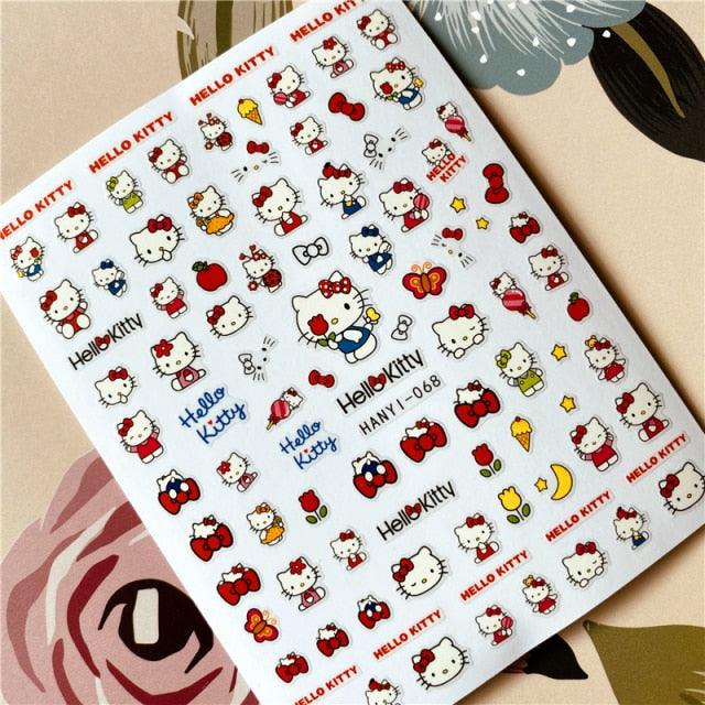 Cute rabbit Cute cat  Japanese Justice Girl 3D Back Glue Nail Sticker Nail Decoration Nail Art Nail Ornament Self Adhesive Nail Decals for Nail Art Decoration Including Hearts Stars Letters Bowknot Leaves Flowers Plants Fruits Butterflies for Woman