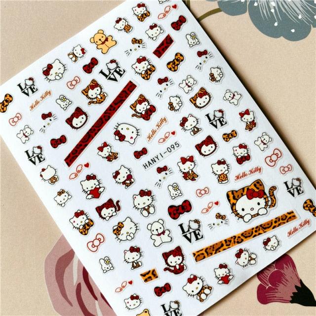 Cute rabbit Cute cat  Japanese Justice Girl 3D Back Glue Nail Sticker Nail Decoration Nail Art Nail Ornament Self Adhesive Nail Decals for Nail Art Decoration Including Hearts Stars Letters Bowknot Leaves Flowers Plants Fruits Butterflies for Woman