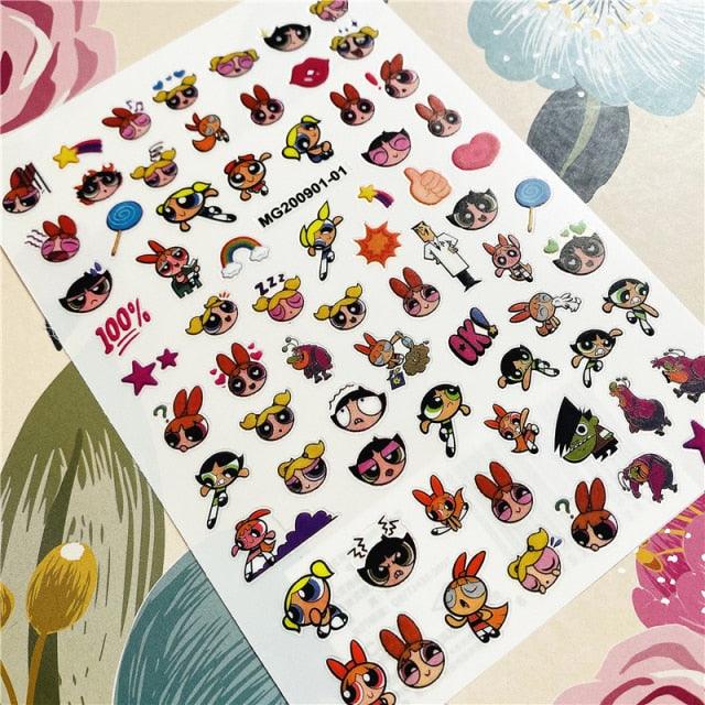 Cute rabbit Cute cat  Japanese Justice Girl 3D Back Glue Nail Sticker Nail Decoration Nail Art Nail Ornament Self Adhesive Nail Decals for Nail Art Decoration Including Hearts Stars Letters Bowknot Leaves Flowers Plants Fruits Butterflies for Woman