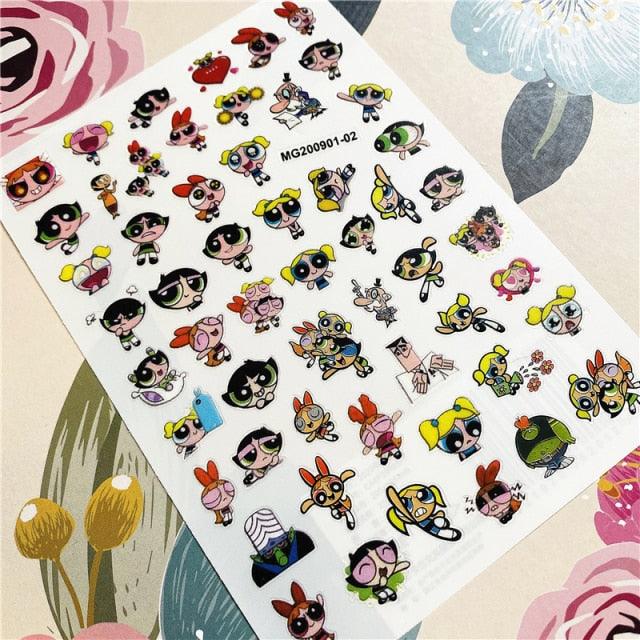 Cute rabbit Cute cat  Japanese Justice Girl 3D Back Glue Nail Sticker Nail Decoration Nail Art Nail Ornament Self Adhesive Nail Decals for Nail Art Decoration Including Hearts Stars Letters Bowknot Leaves Flowers Plants Fruits Butterflies for Woman