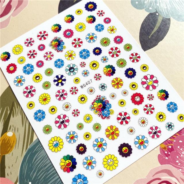 Cute rabbit Cute cat  Japanese Justice Girl 3D Back Glue Nail Sticker Nail Decoration Nail Art Nail Ornament Self Adhesive Nail Decals for Nail Art Decoration Including Hearts Stars Letters Bowknot Leaves Flowers Plants Fruits Butterflies for Woman