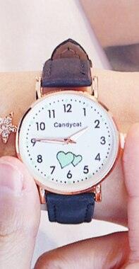 Girl Cute Watch Analog Childrens Quartz Comfortable Watch Girl Elementary School Fashion Girl Analog Watch Unisex Wrist Watches Stainless Steel Dial Leather Strap Watches Quartz Fashion Watch