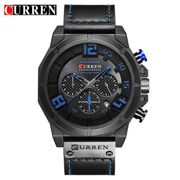 Men's Sport Waterproof Watch With Chronometers Large Numbers And Fluorescent Hands Perfect Gift For Your Man
