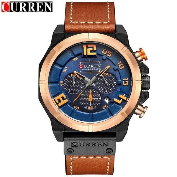 Men's Sport Waterproof Watch With Chronometers Large Numbers And Fluorescent Hands Perfect Gift For Your Man