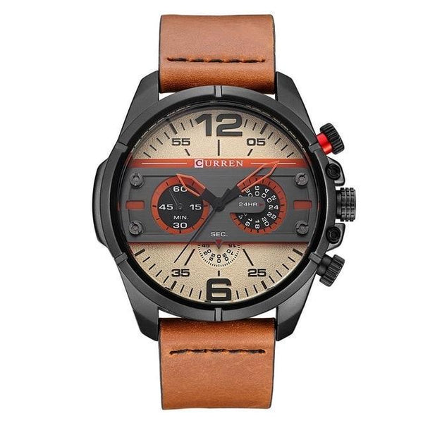 Men's  Waterproof Retro Style Watch With Excellent  Background, Chronometers  Large Numbers Perfect Gift
