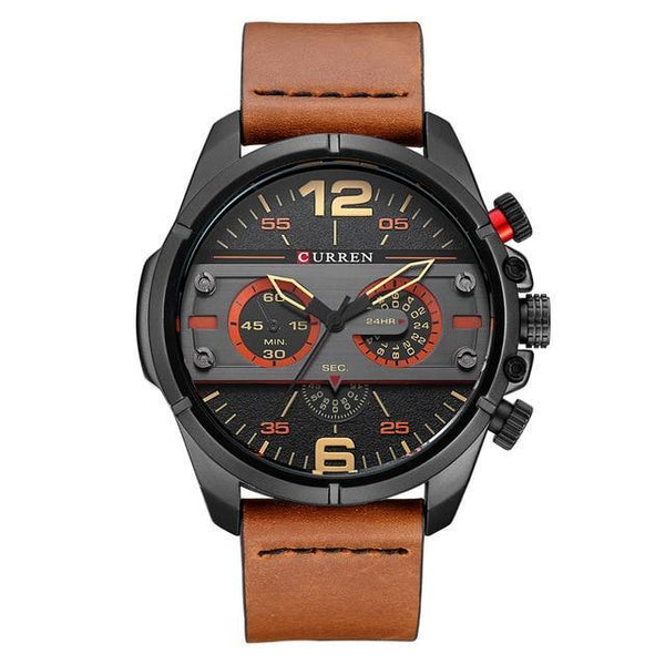 Men's  Waterproof Retro Style Watch With Excellent  Background, Chronometers  Large Numbers Perfect Gift