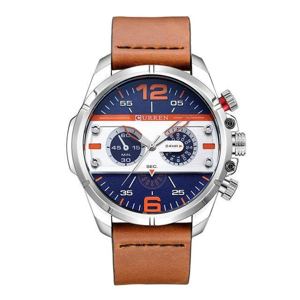 Men's  Waterproof Retro Style Watch With Excellent  Background, Chronometers  Large Numbers Perfect Gift