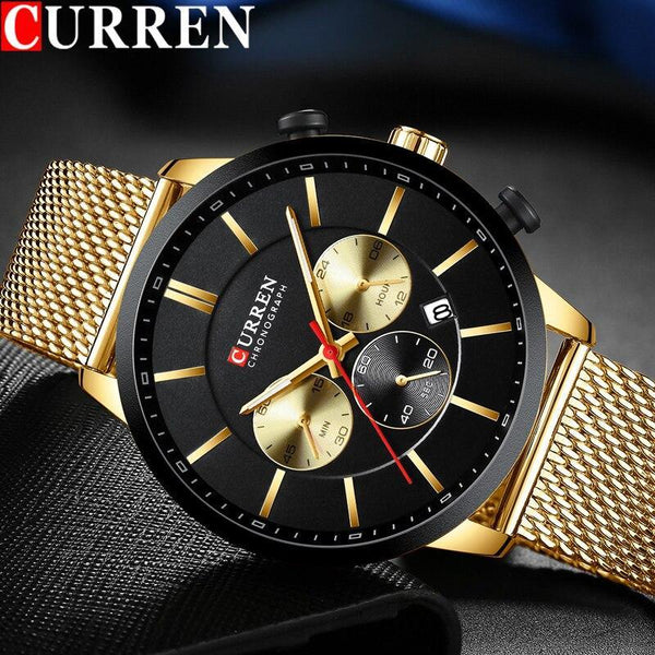 Unisex Elegant  Stainless Steel Watch With  Chronometer And Date Display Excellent Design Perfect Gift