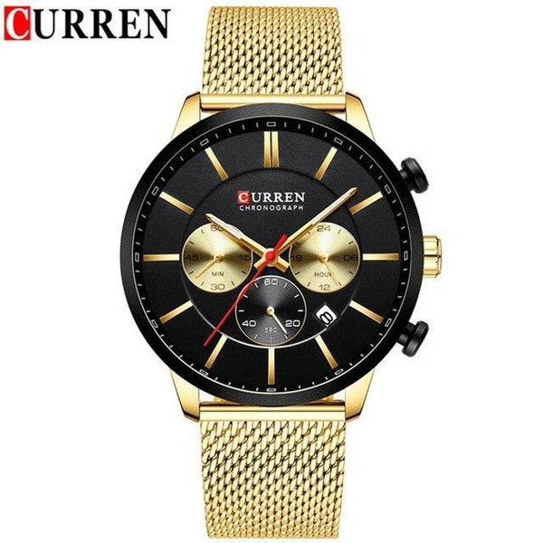 Unisex Elegant  Stainless Steel Watch With  Chronometer And Date Display Excellent Design Perfect Gift