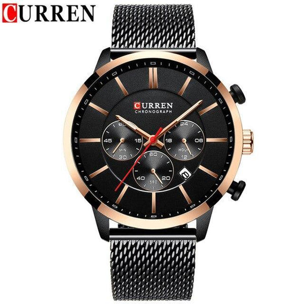 Unisex Elegant  Stainless Steel Watch With  Chronometer And Date Display Excellent Design Perfect Gift