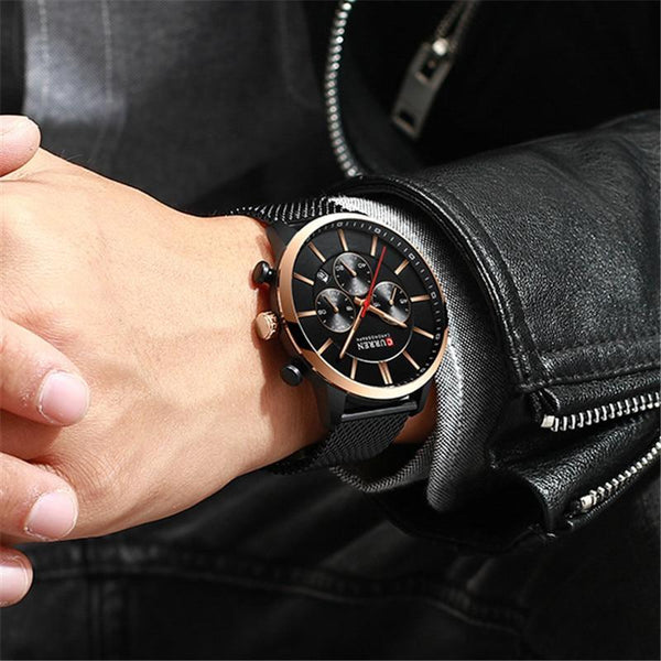 Unisex Elegant  Stainless Steel Watch With  Chronometer And Date Display Excellent Design Perfect Gift