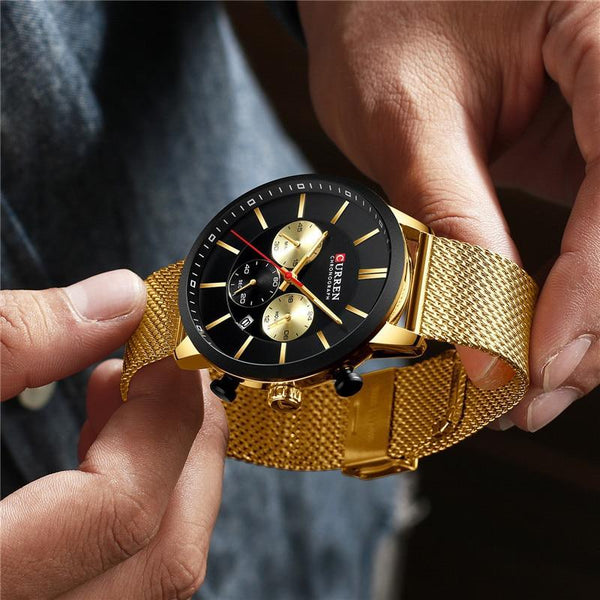 Unisex Elegant  Stainless Steel Watch With  Chronometer And Date Display Excellent Design Perfect Gift