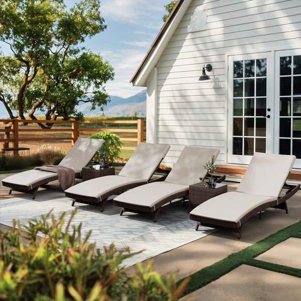 Pamapic Rattan Chaise Lounge Set