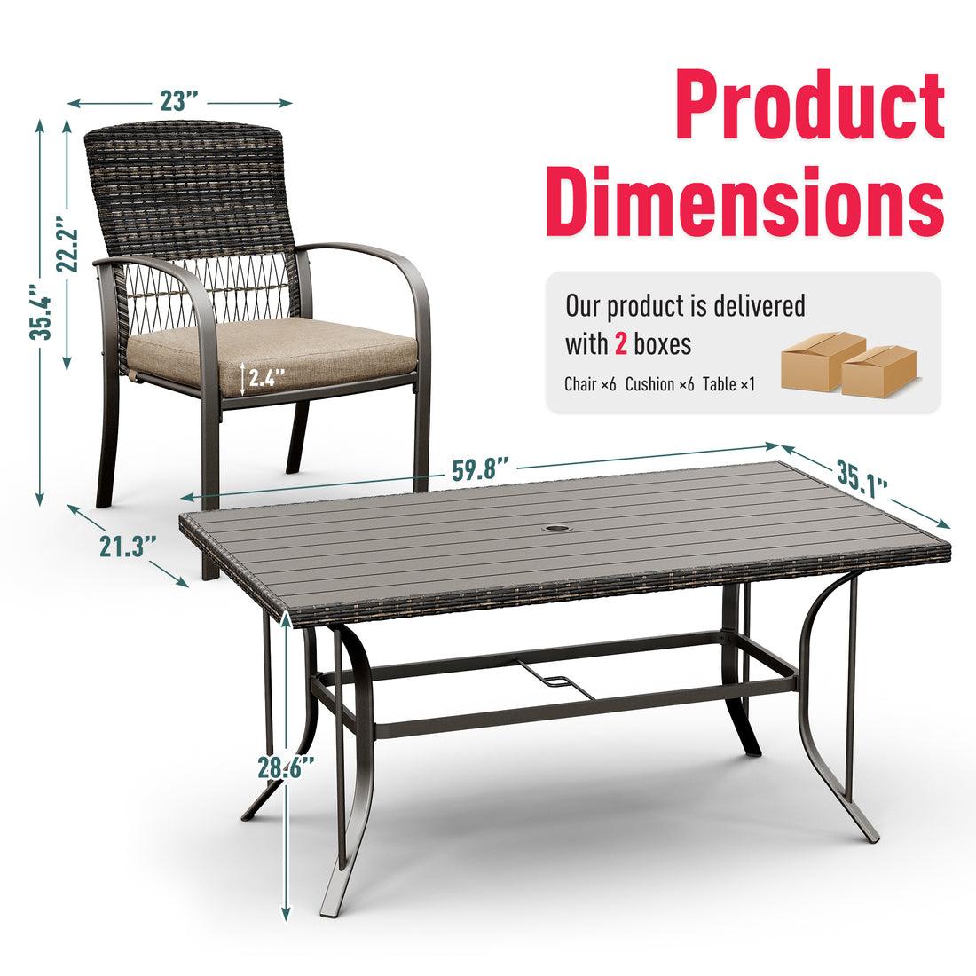 Weave Outdoor Dining Set, 7-Piece