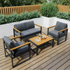 Pamapic 4 Pieces Modern Patio Conversation Sets with Cushion - Classic / 6-Seater
